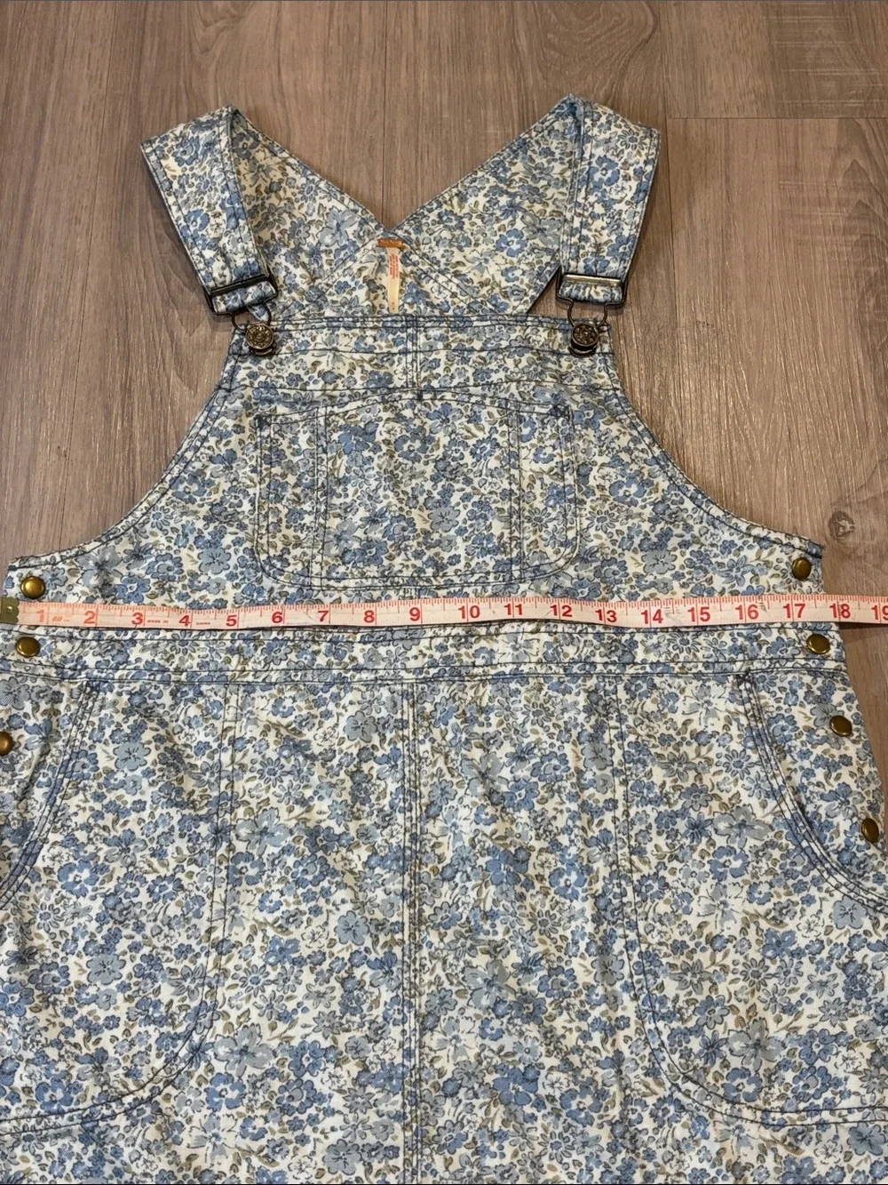 Free People Hanson Apron Midi Dress Color: Chambray Combo